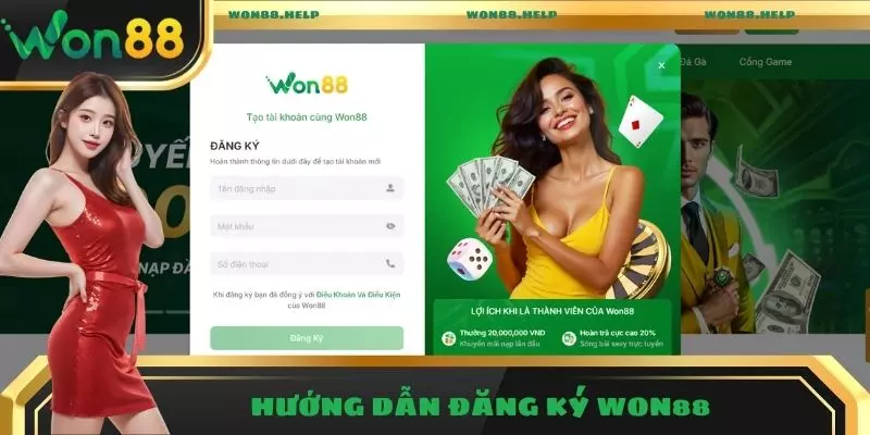 Hướng dẫn đăng ký Won88