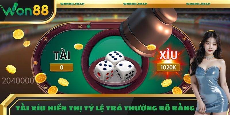 Tài Xỉu hiển thị tỷ lệ trả thưởng rõ ràng